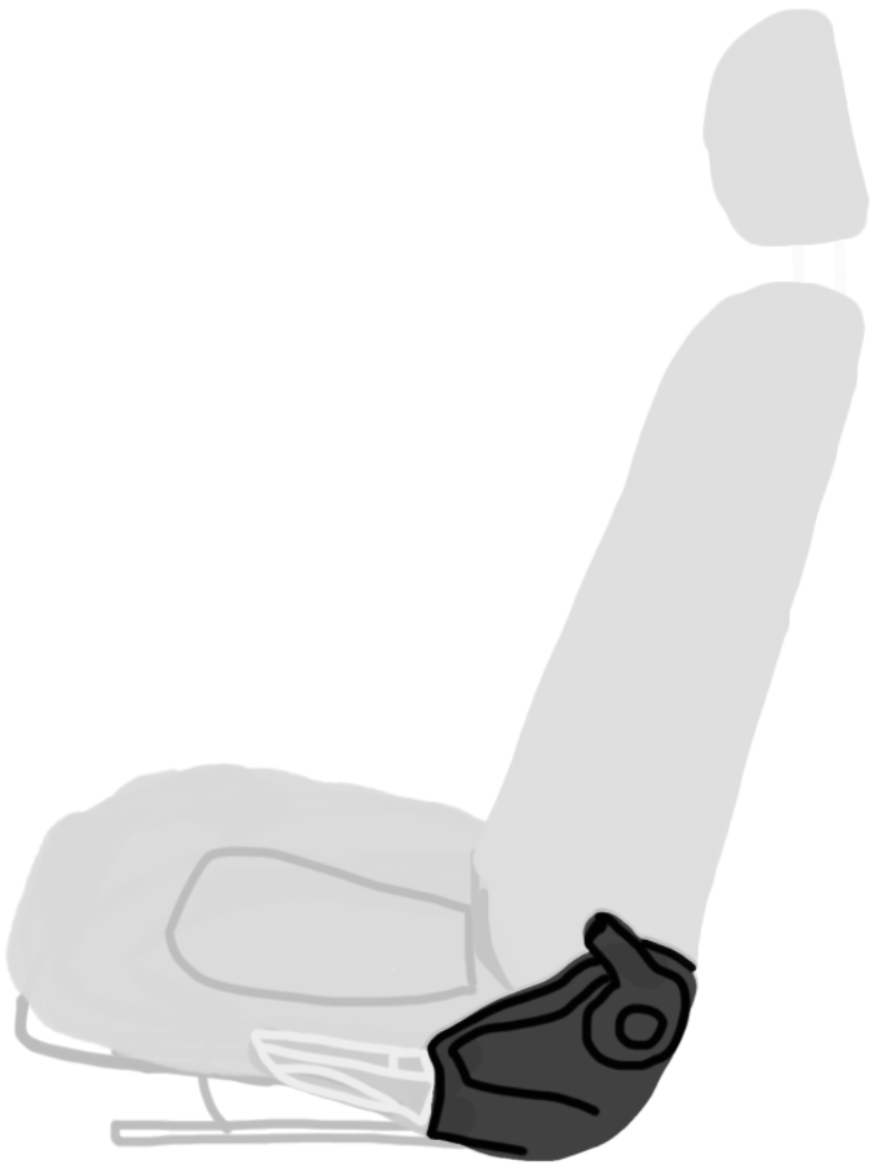 在捷达va3自动挡驾驶位座椅靠背左侧有一个调节器