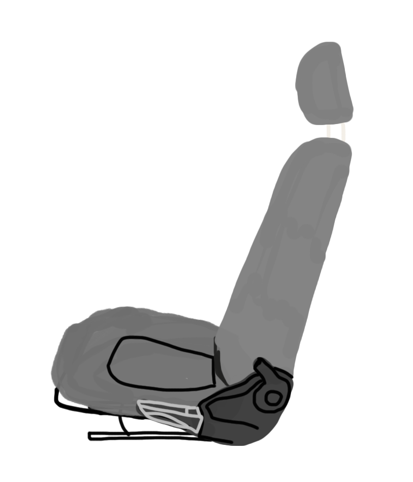 捷达va3自动挡驾驶位座椅侧视图，可以清晰的看到前后、上下、角度调节按钮