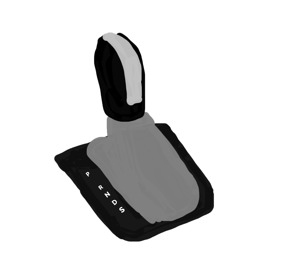 捷达va3自动挡挡位细节的图片，共有5挡：P, R, N, D, S