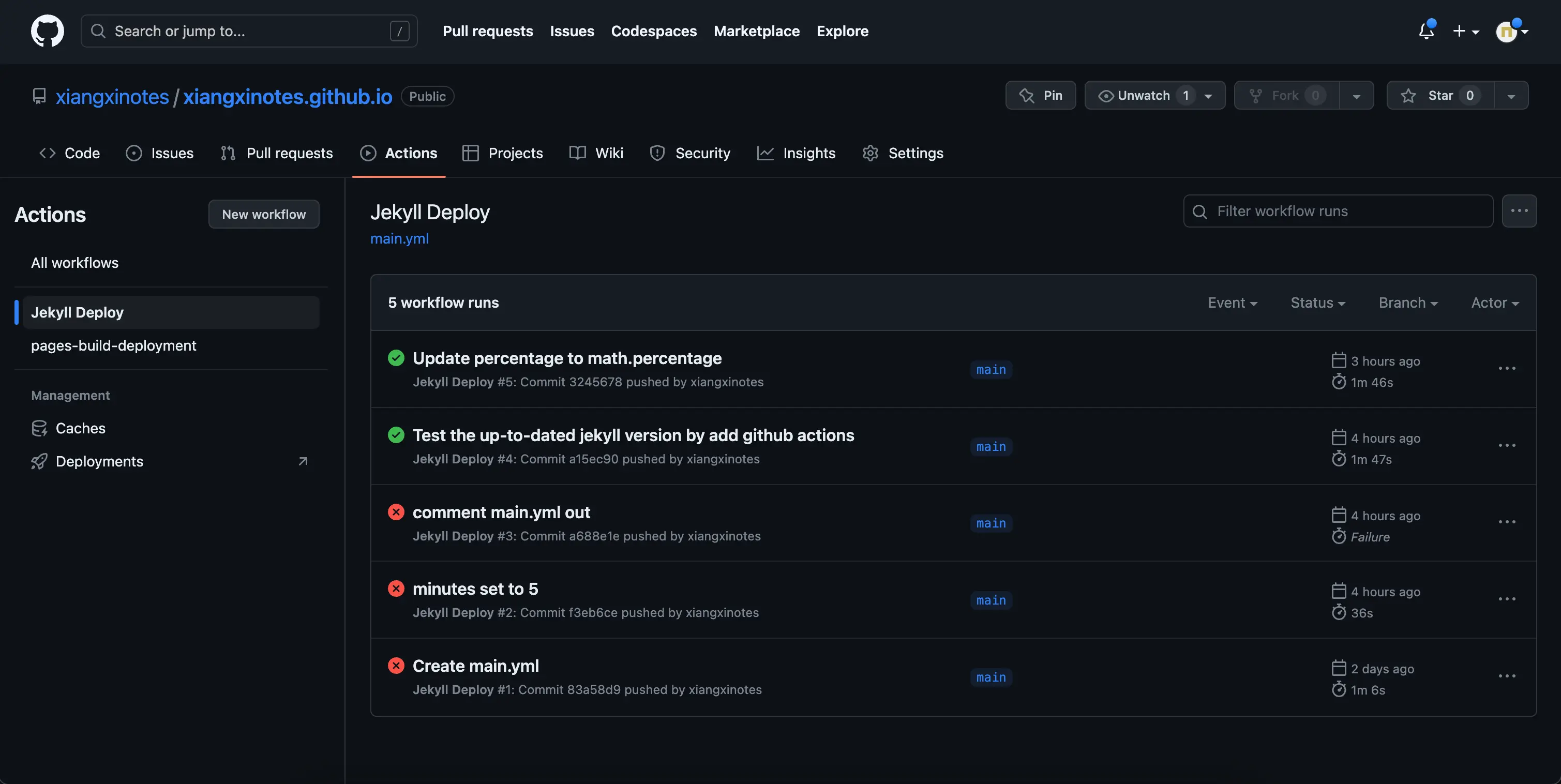 点击 New workflow 创建一个 GitHub workflow