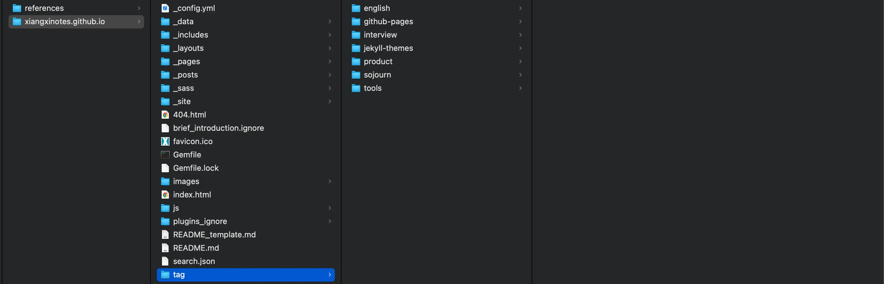 向西笔记本地工作目录全貌